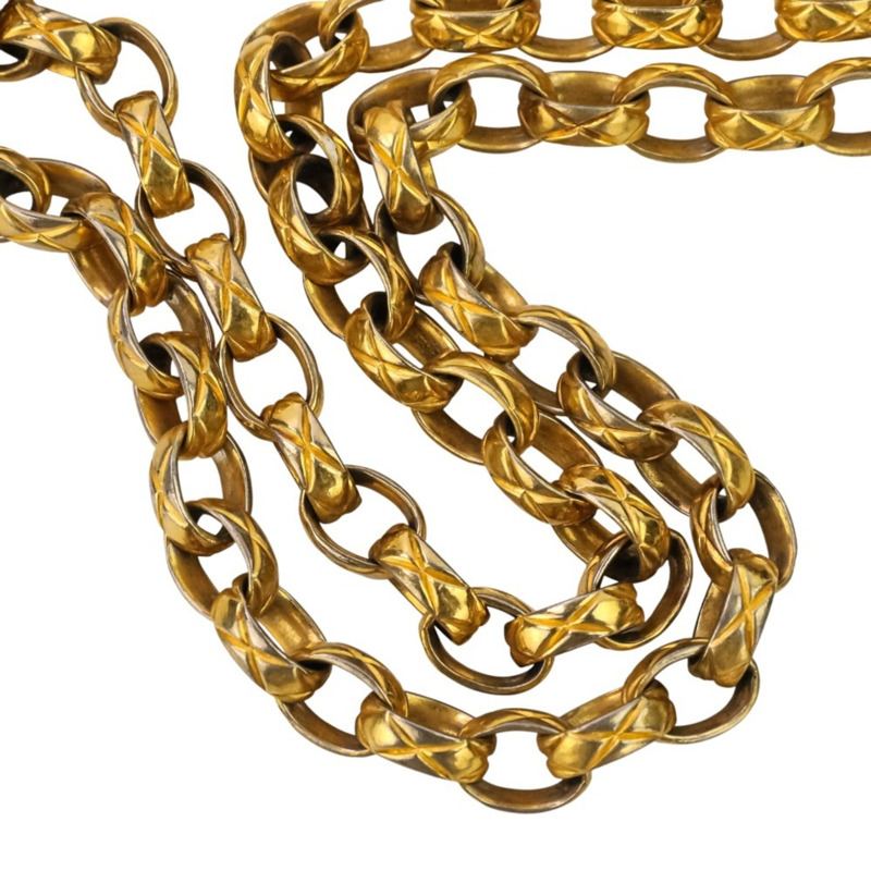 香奈兒 (CHANEL) 絎縫鏈條單肩包，飾有 Coco 標誌吊飾，相機包，黑色，女士-8