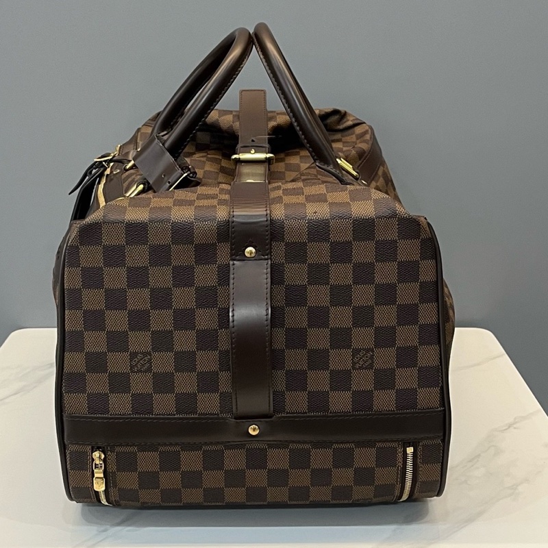 Louis Vuitton 路易威登 中古棕棋盤格兩用旅行袋行李箱  尺寸48*27*30-4