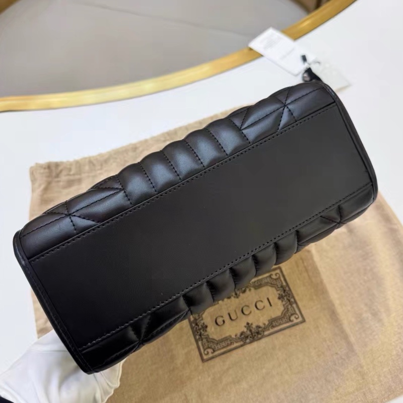 GUCCI古馳GG Marmont幾系列黑色縺條全皮托特包 👜-15