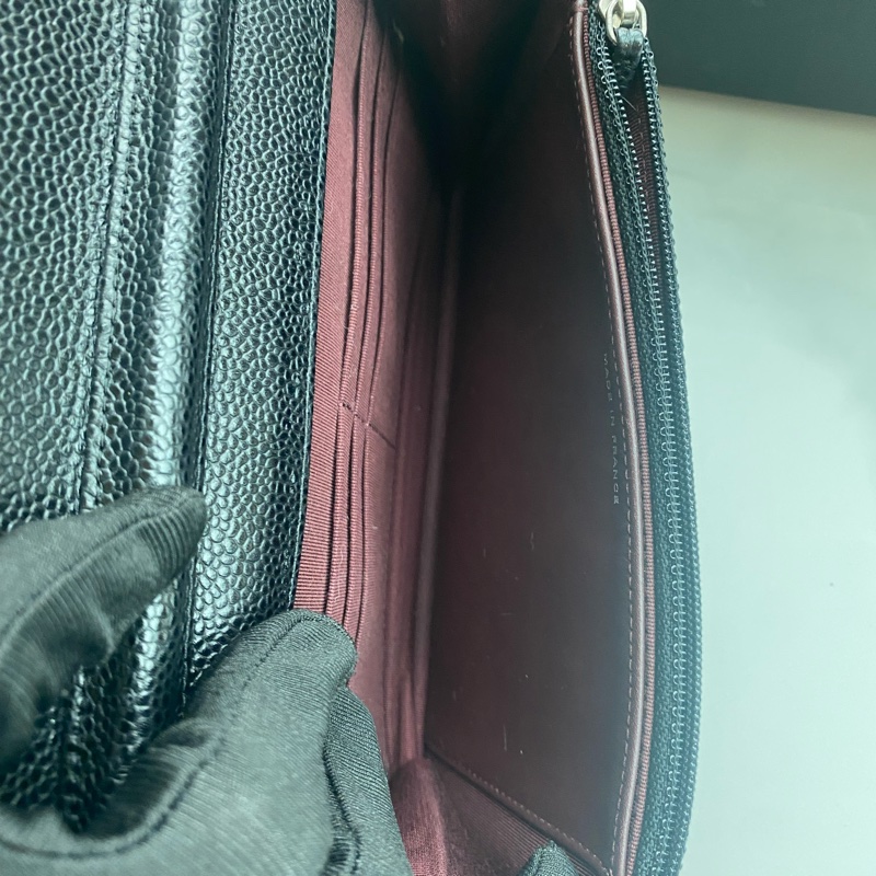 Chanel 黑銀woc 荔枝牛皮-7