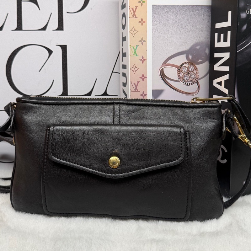 Miumiu/繆繆 黑色褶皺斜挎包 雙肩帶 尺寸約26*16cm 🈚附件-1