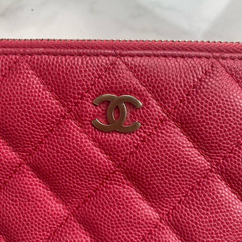 Chanel 珊瑚粉woc 荔枝牛皮-14