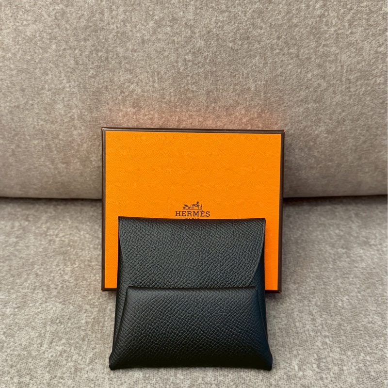 愛馬仕黑色零錢包-0
