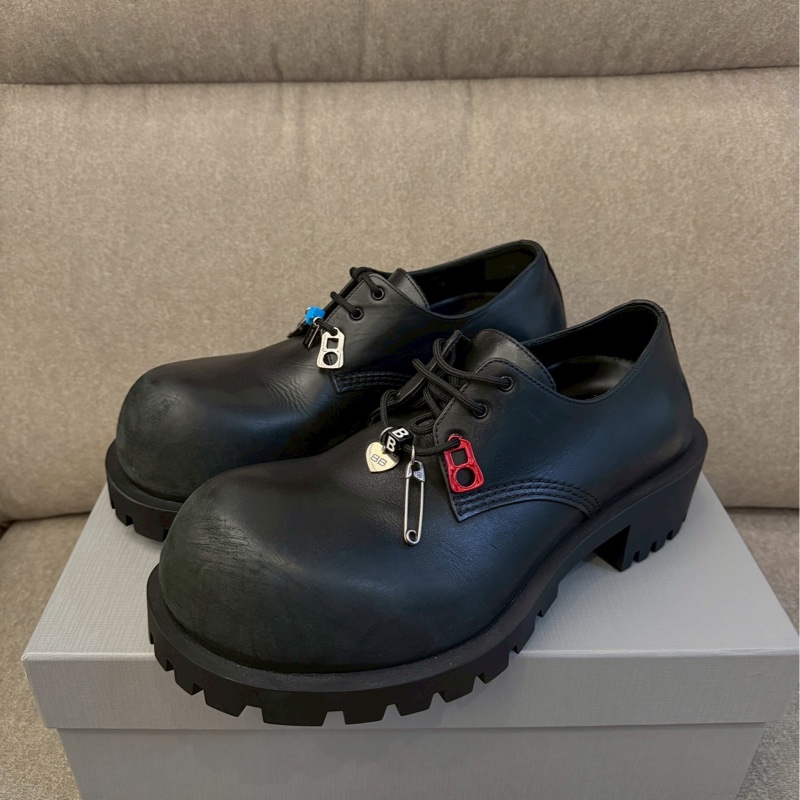 巴黎世家derby做舊皮鞋-0