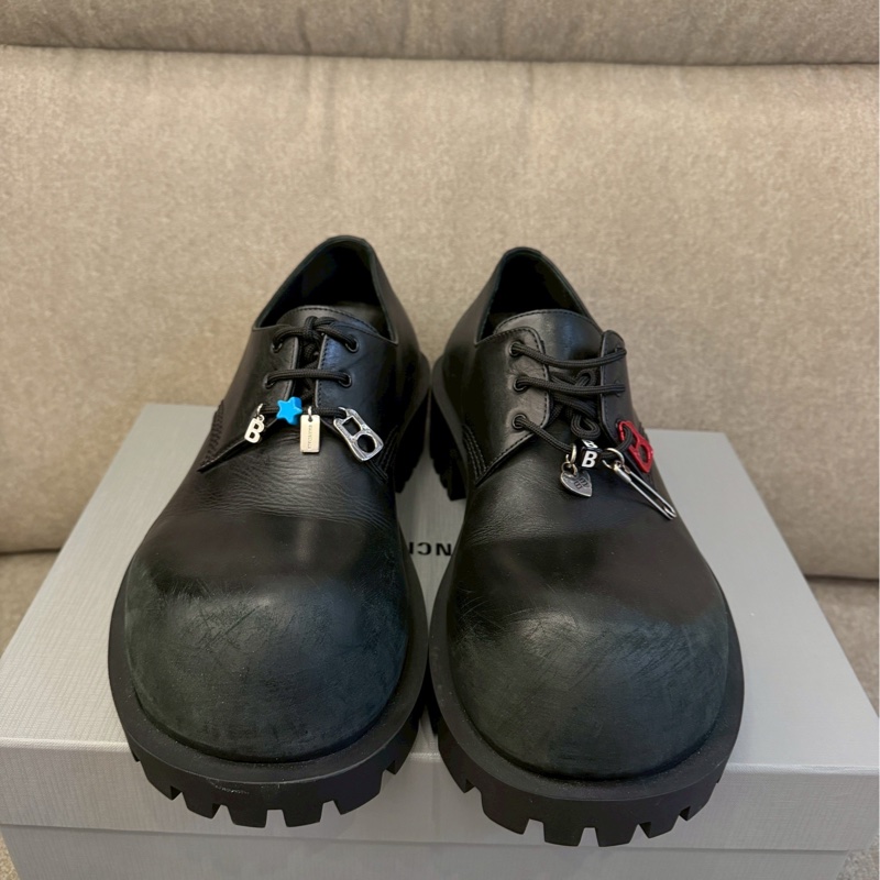 巴黎世家derby做舊皮鞋-1