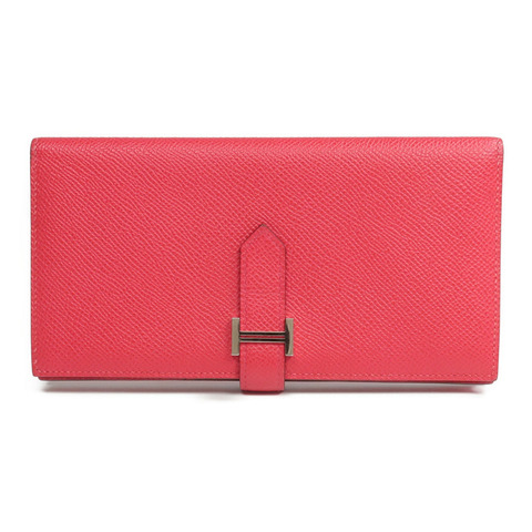 HERMES Epsom皮革Bearn Wallet長錢包Framboise