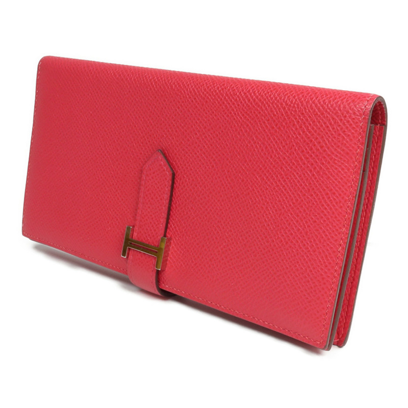 HERMES Epsom皮革Bearn Wallet長錢包Framboise-1