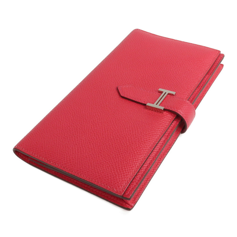 HERMES Epsom皮革Bearn Wallet長錢包Framboise-3