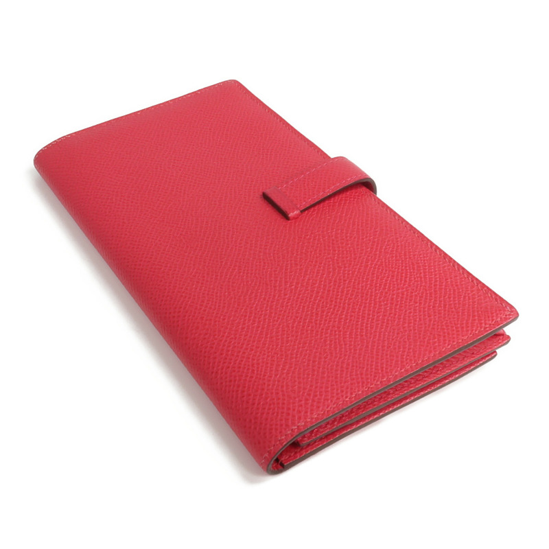 HERMES Epsom皮革Bearn Wallet長錢包Framboise-4