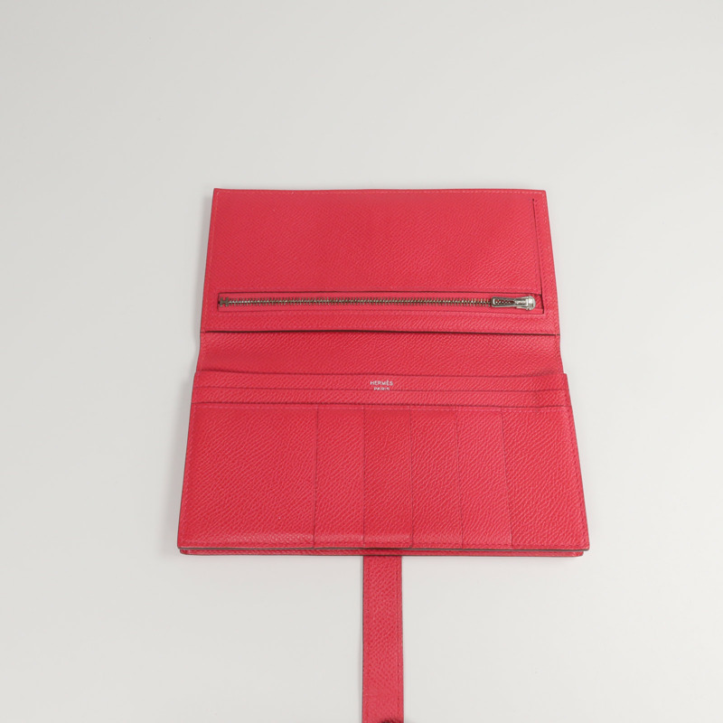HERMES Epsom皮革Bearn Wallet長錢包Framboise-5