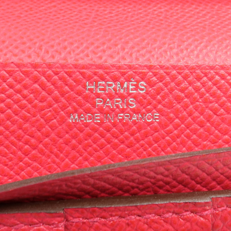 HERMES Epsom皮革Bearn Wallet長錢包Framboise-6