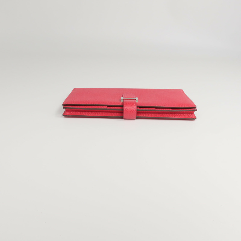 HERMES Epsom皮革Bearn Wallet長錢包Framboise-10