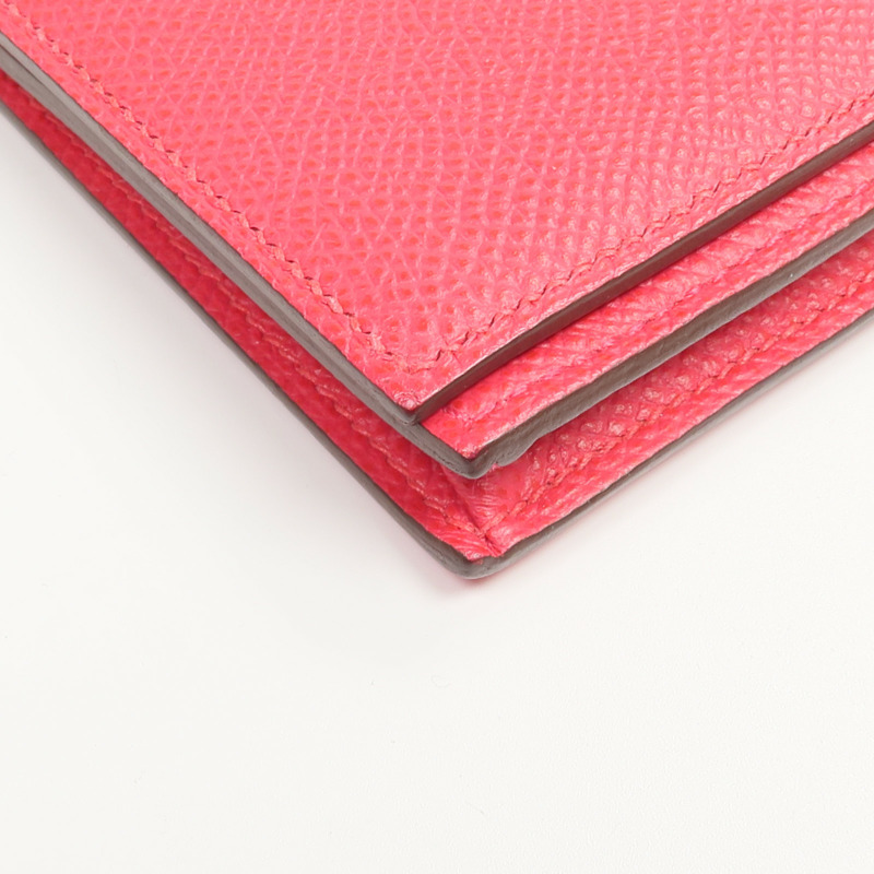 HERMES Epsom皮革Bearn Wallet長錢包Framboise-12