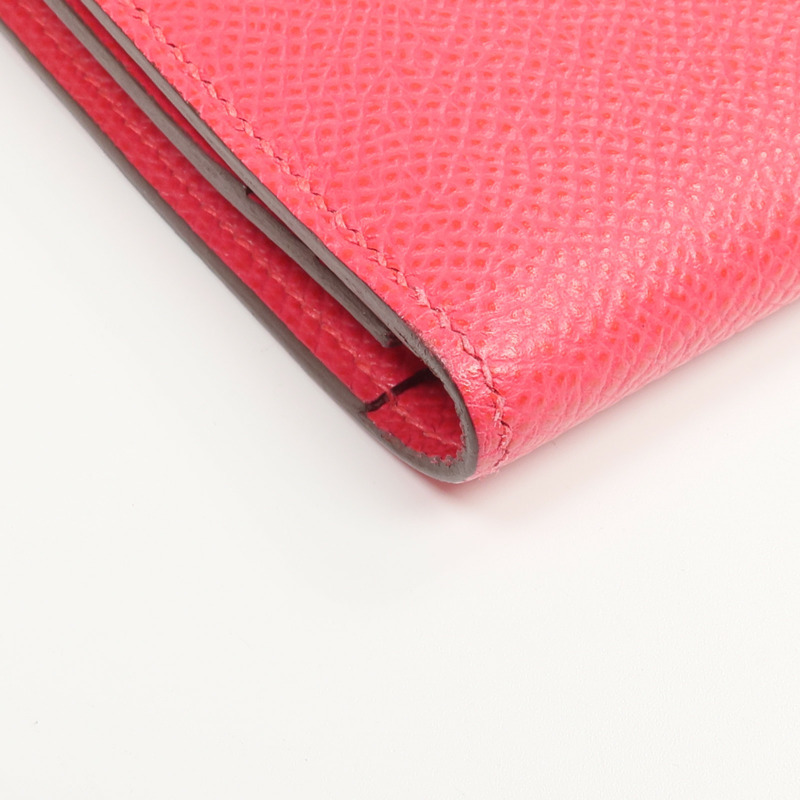 HERMES Epsom皮革Bearn Wallet長錢包Framboise-13