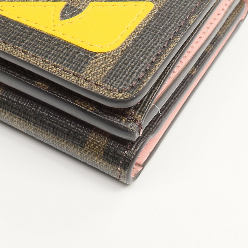FENDI 塗層帆布Monster Eyes Wallet錢包-10
