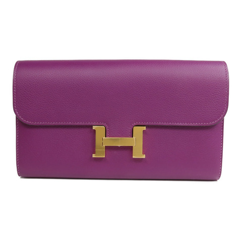 HERMES Evercolor皮革Constance Long Wallet長錢包