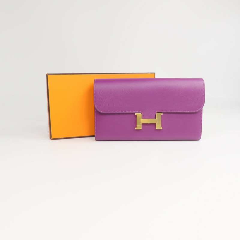 HERMES Evercolor皮革Constance Long Wallet長錢包-8