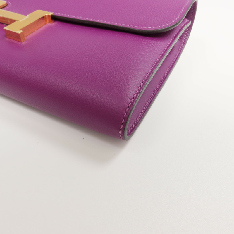 HERMES Evercolor皮革Constance Long Wallet長錢包-10