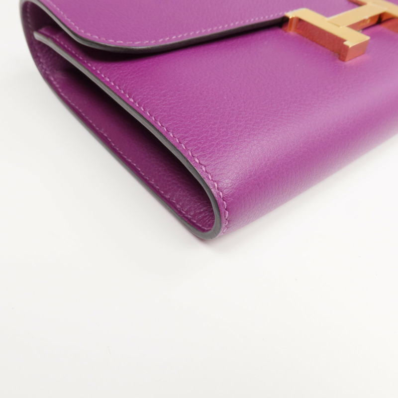 HERMES Evercolor皮革Constance Long Wallet長錢包-11