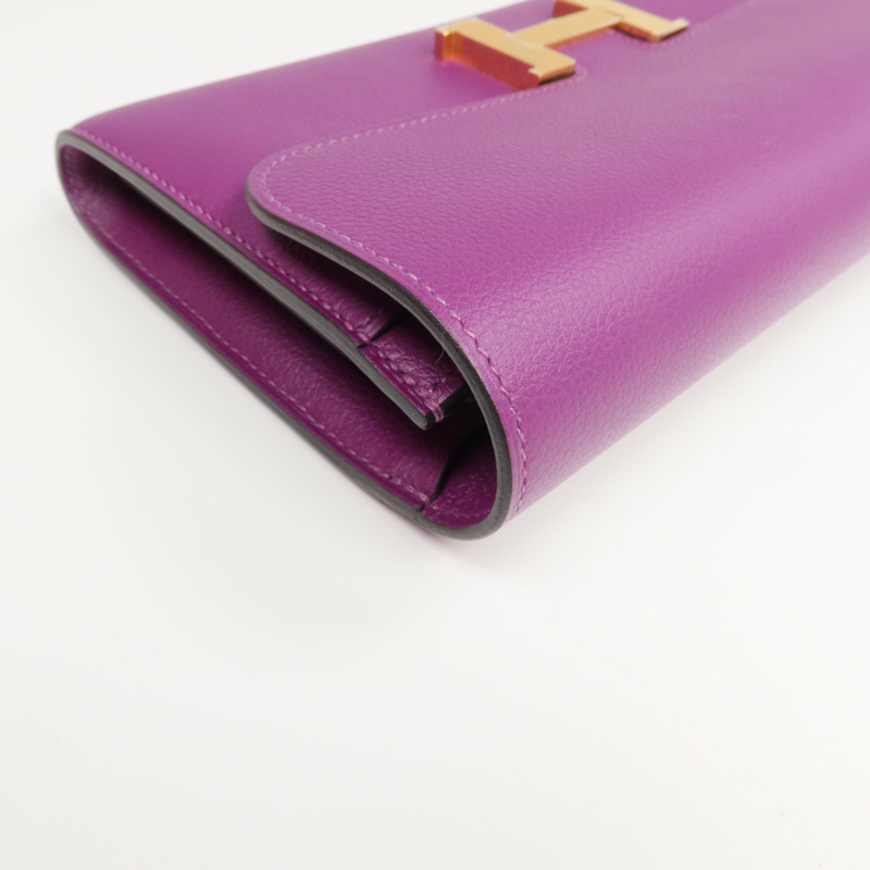 HERMES Evercolor皮革Constance Long Wallet長錢包-12