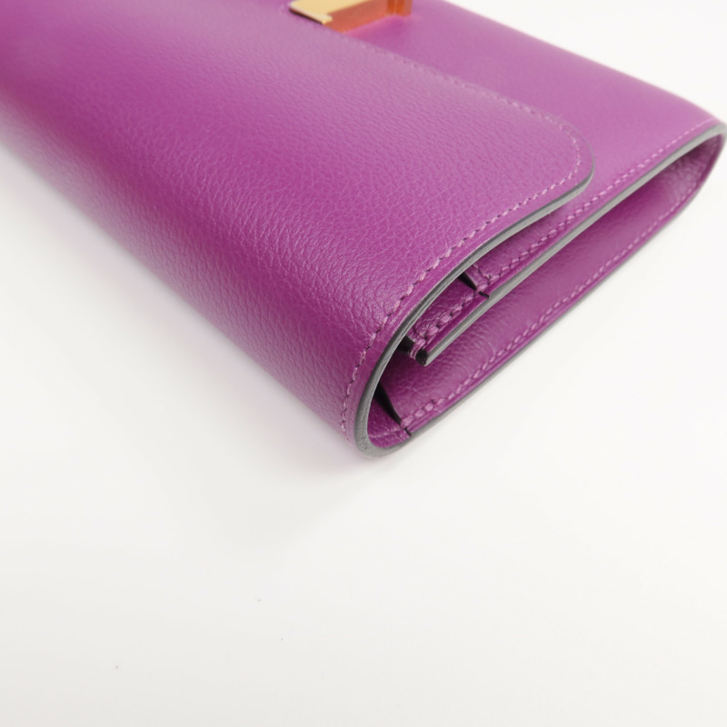 HERMES Evercolor皮革Constance Long Wallet長錢包-13