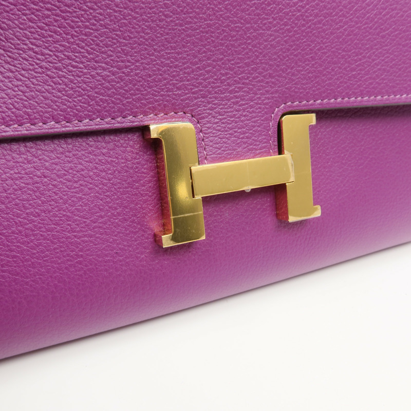 HERMES Evercolor皮革Constance Long Wallet長錢包-14