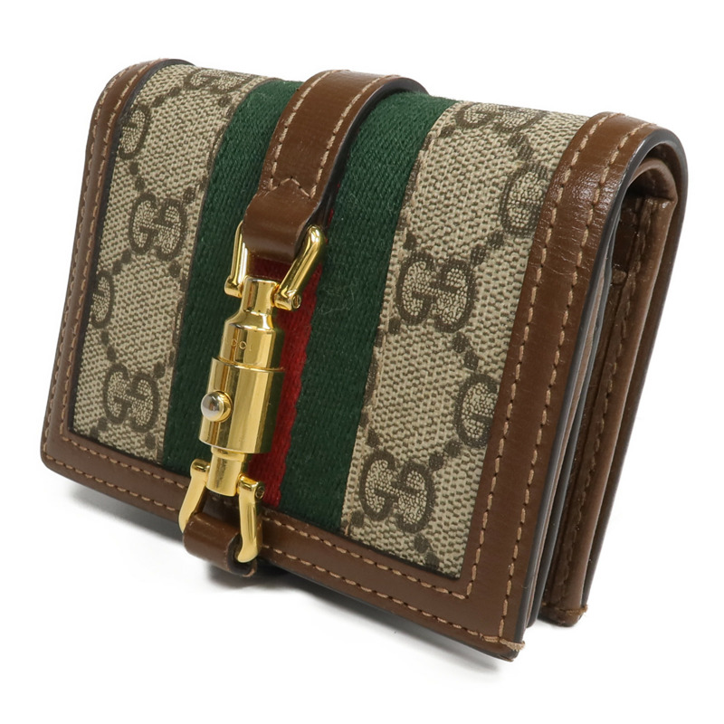 GUCCI 塗層帆布Jackie 1961 Card Case Wallet錢包-1