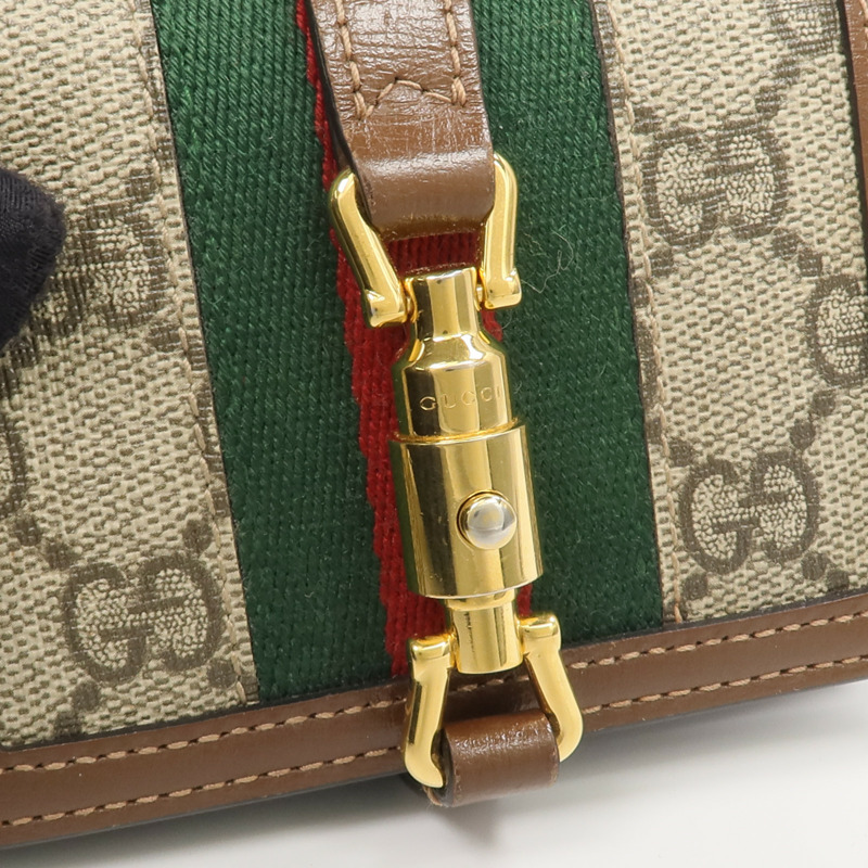 GUCCI 塗層帆布Jackie 1961 Card Case Wallet錢包-4