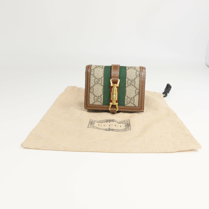 GUCCI 塗層帆布Jackie 1961 Card Case Wallet錢包-8