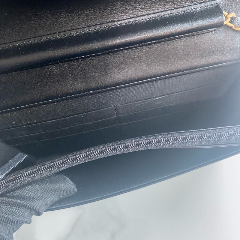 Chanel 黑金v紋leboy 荔枝牛皮woc-7