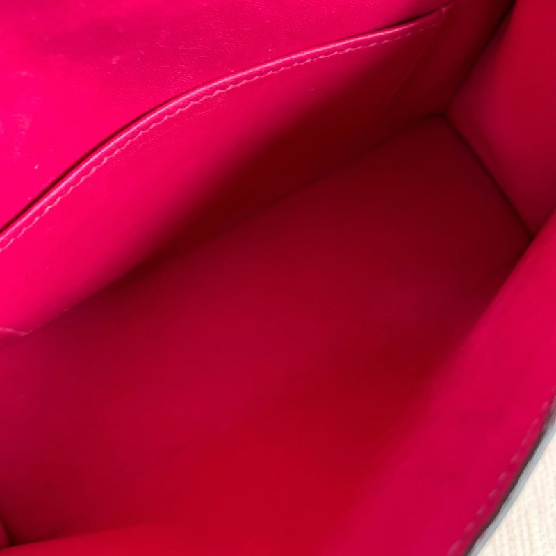 Hermes minikelly二代  鴕鳥皮 糖果粉銀扣19*6*11 98新配件肩帶 塵袋-8