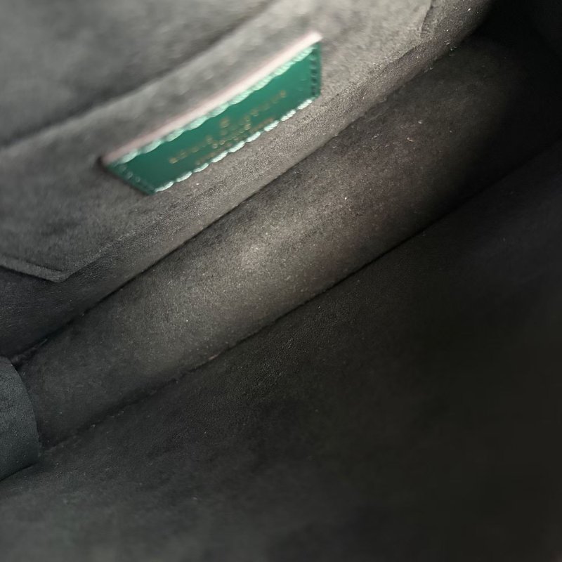 LV 限量Dauphine 小號 綠色金扣 牛仔拼皮 20*15*9 98新配件肩帶 塵袋-8