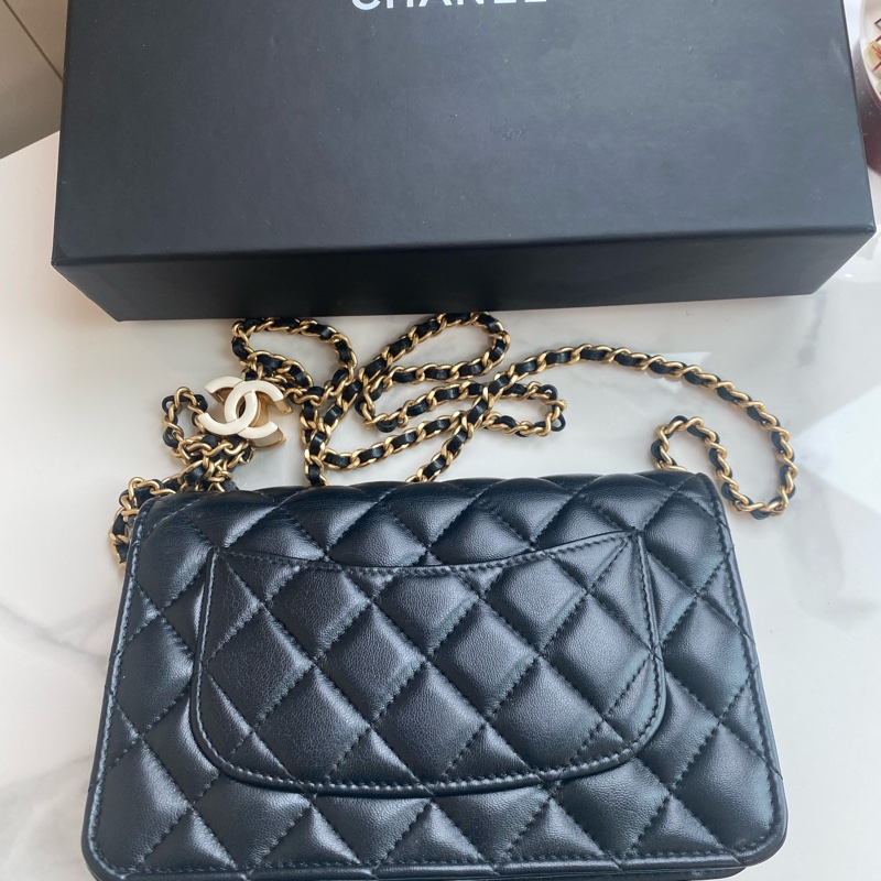 Chanel 黑金24a珐琅調節扣woc-3