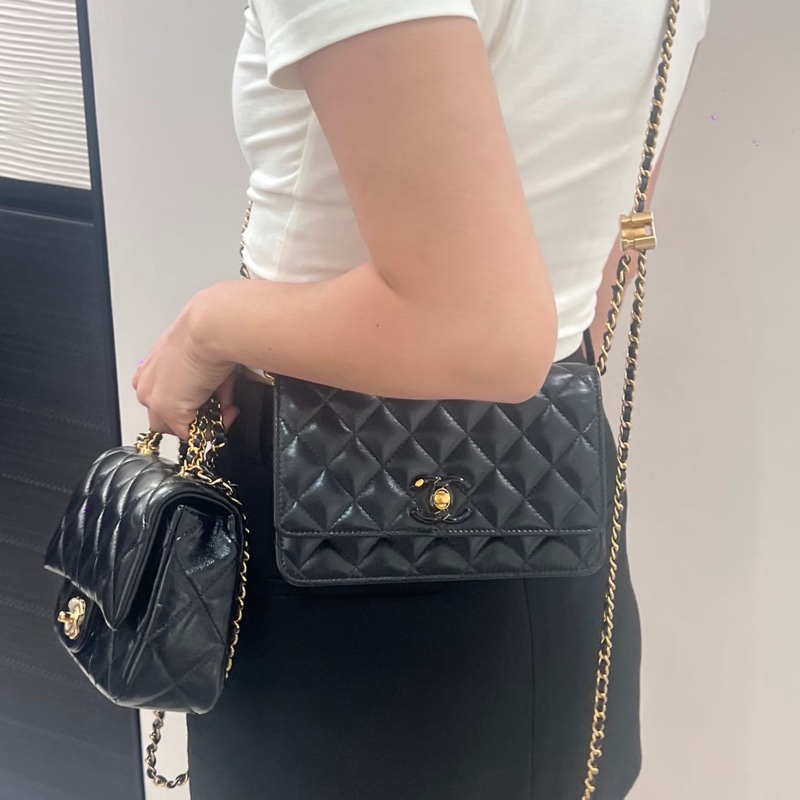 Chanel 黑金24a珐琅調節扣woc-10