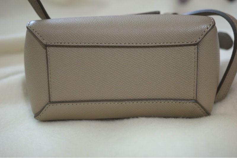 九成新 Celine nano belt bag 鯰魚包 奶茶色-4