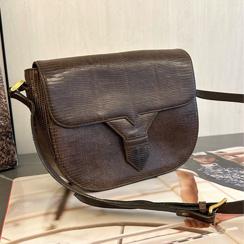 💗MYMluxurybag💗 YSL 20cm 稀有皮 古董袋 斜背袋 肩背袋-0