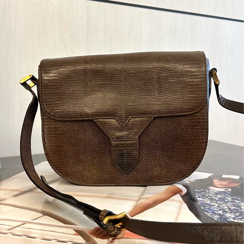 💗MYMluxurybag💗 YSL 20cm 稀有皮 古董袋 斜背袋 肩背袋-1