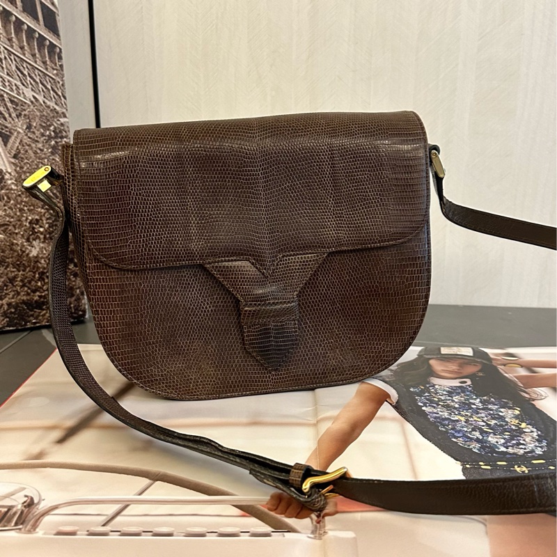 💗MYMluxurybag💗 YSL 20cm 稀有皮 古董袋 斜背袋 肩背袋-2