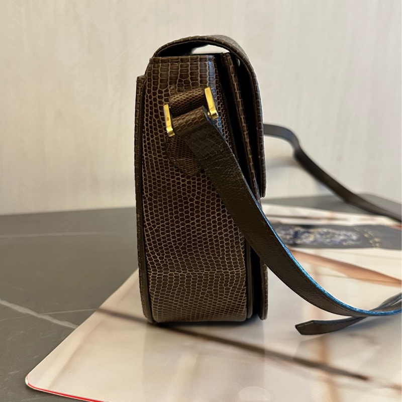 💗MYMluxurybag💗 YSL 20cm 稀有皮 古董袋 斜背袋 肩背袋-3