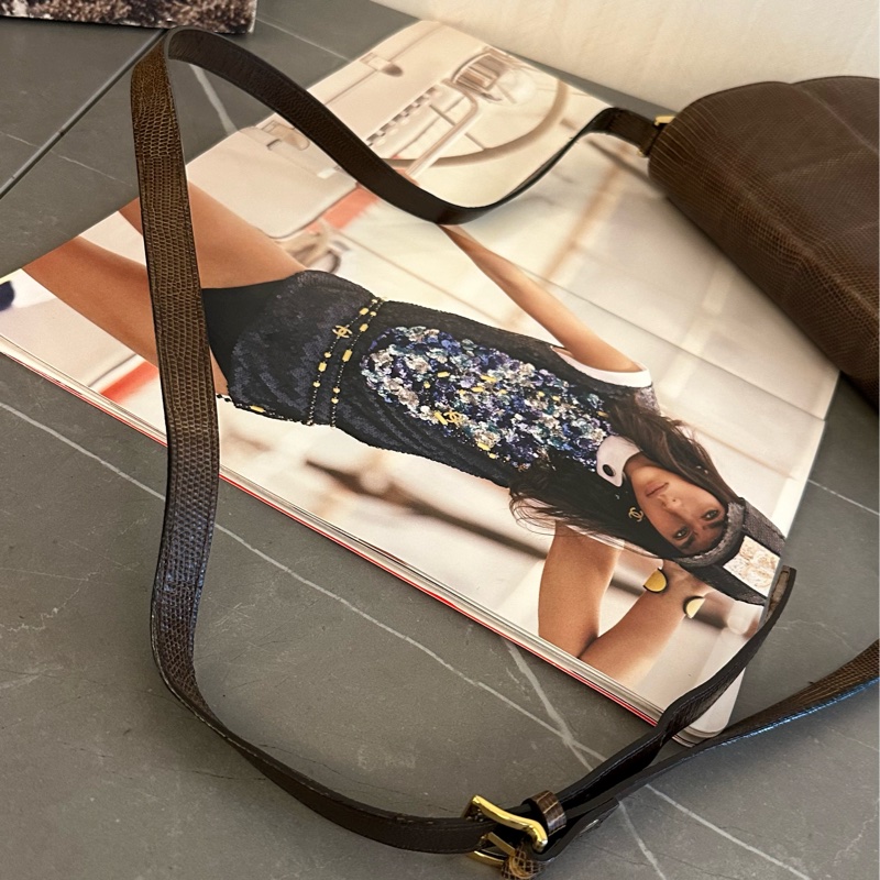 💗MYMluxurybag💗 YSL 20cm 稀有皮 古董袋 斜背袋 肩背袋-9