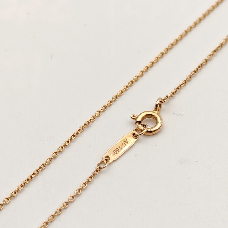 TIFFANY&CO 滿鑽十字架小號18K黃金/鑽石項鏈-3