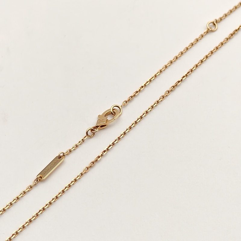 VAN CLEEF&ARPELS VintageAlhambra中號單花項鏈新扣18K黃金/紅玉髓-4