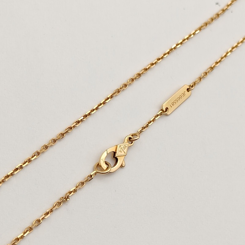 VAN CLEEF&ARPELS VintageAlhambra中號單花項鏈新扣18K黃金/縞瑪瑙-4