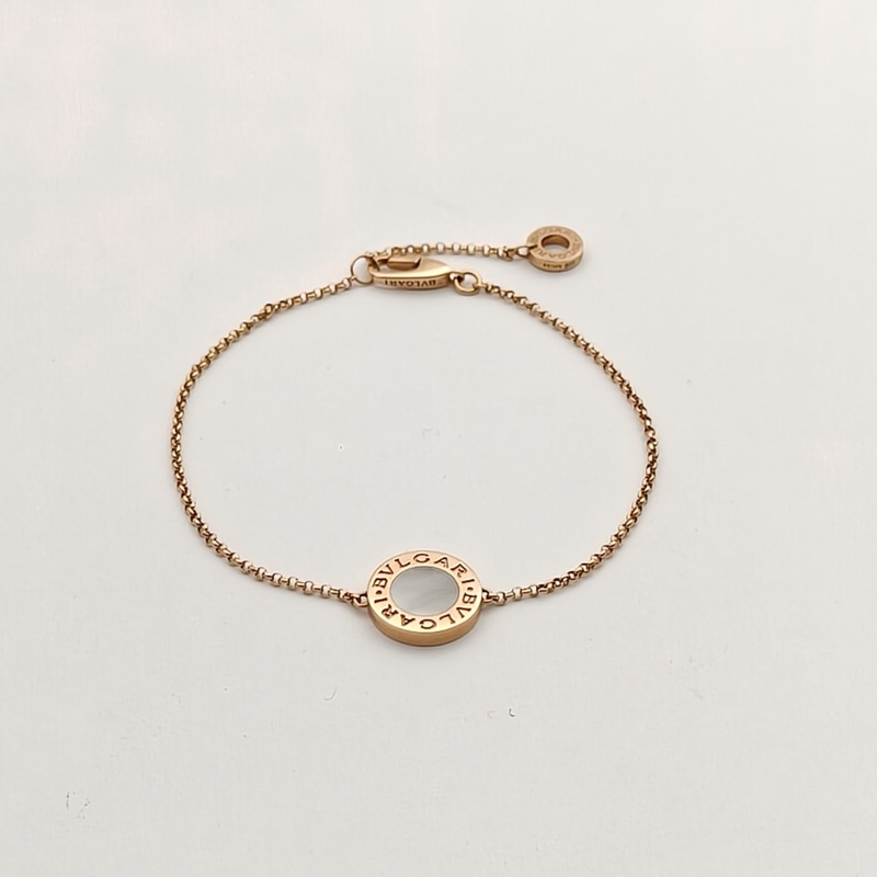 BVLGARI 白母貝手鏈18K玫瑰金/白貝母S-M碼-1