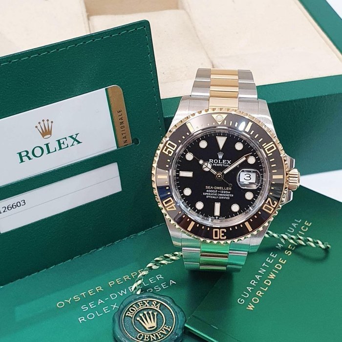 【大眾名錶】 ROLEX 勞力士 126603 Sea-Dweller 2019/06卡 單金海使 排氦氣閥 大眾名錶B1228-1