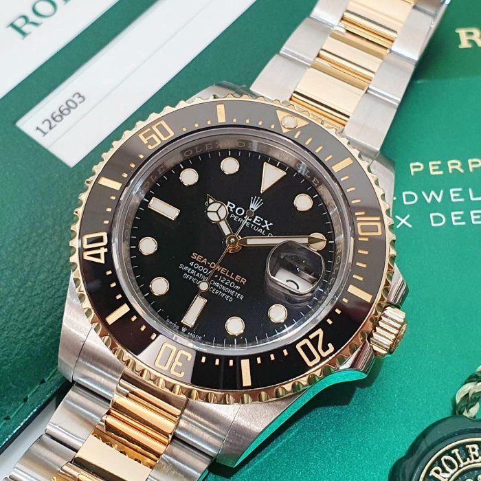 【大眾名錶】 ROLEX 勞力士 126603 Sea-Dweller 2019/06卡 單金海使 排氦氣閥 大眾名錶B1228-8