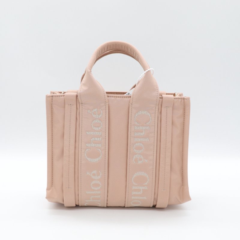 Chloé 蔻依 Woody small 粉色 尼龍托特包-4