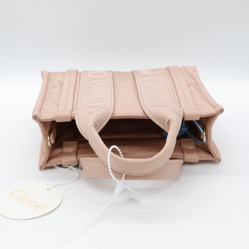 Chloé 蔻依 Woody small 粉色 尼龍托特包-6