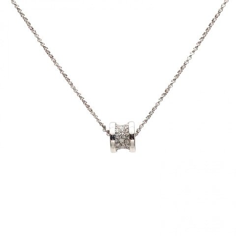 BVLGARI B.ZERO1小蠻腰項鏈滿鑽18K白金/鑽石