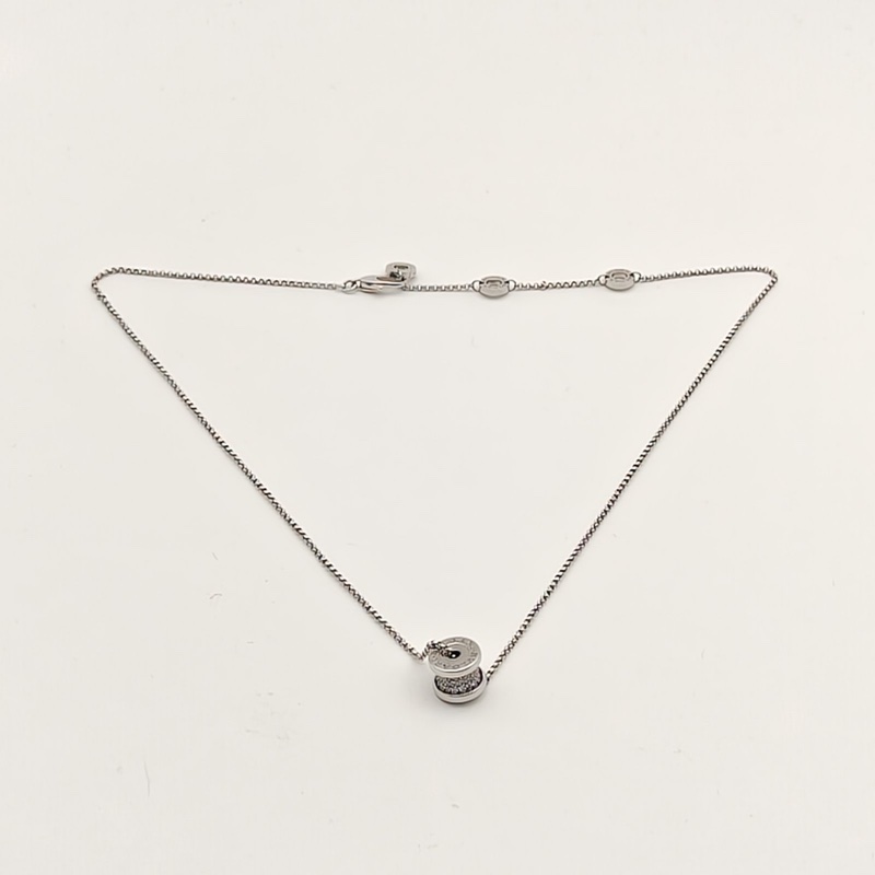 BVLGARI B.ZERO1小蠻腰項鏈滿鑽18K白金/鑽石-4